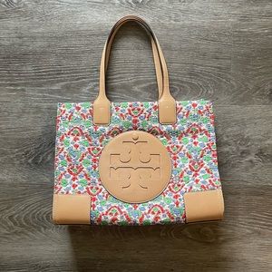 Tory Burch Cotton Tote w/Leather